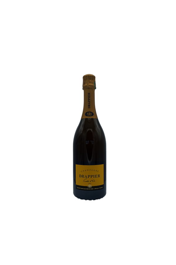 Photo Carte d'Or, appellation Champagne. 28.90€, notes de pêche blanche des vignes. En bouche, notes épicée, 8°C.