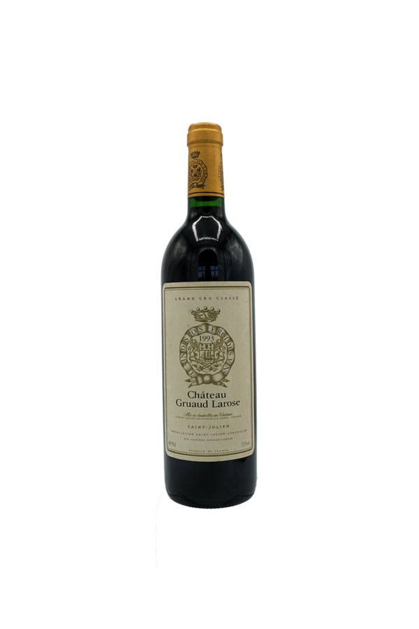 Château Gruaud Larose - 1993, arômes de réglisse, puissant et fruité, les tanins sont enveloppés avec une certaine longueur en bouche.